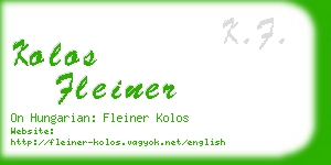 kolos fleiner business card